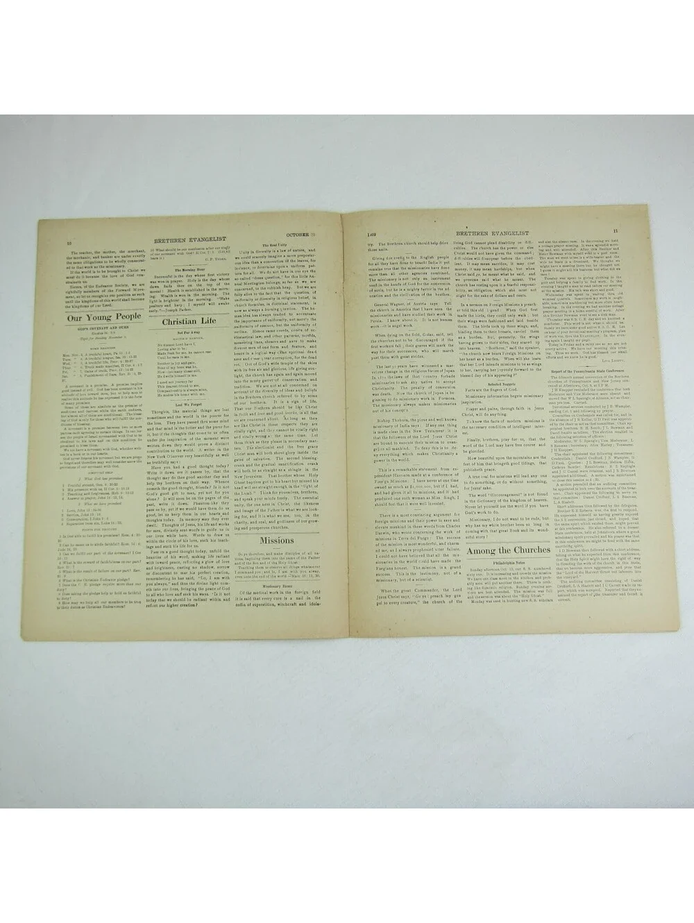 Brethren Evangelist Christian Newspaper Ashland Ohio Antique October 29th 1902
